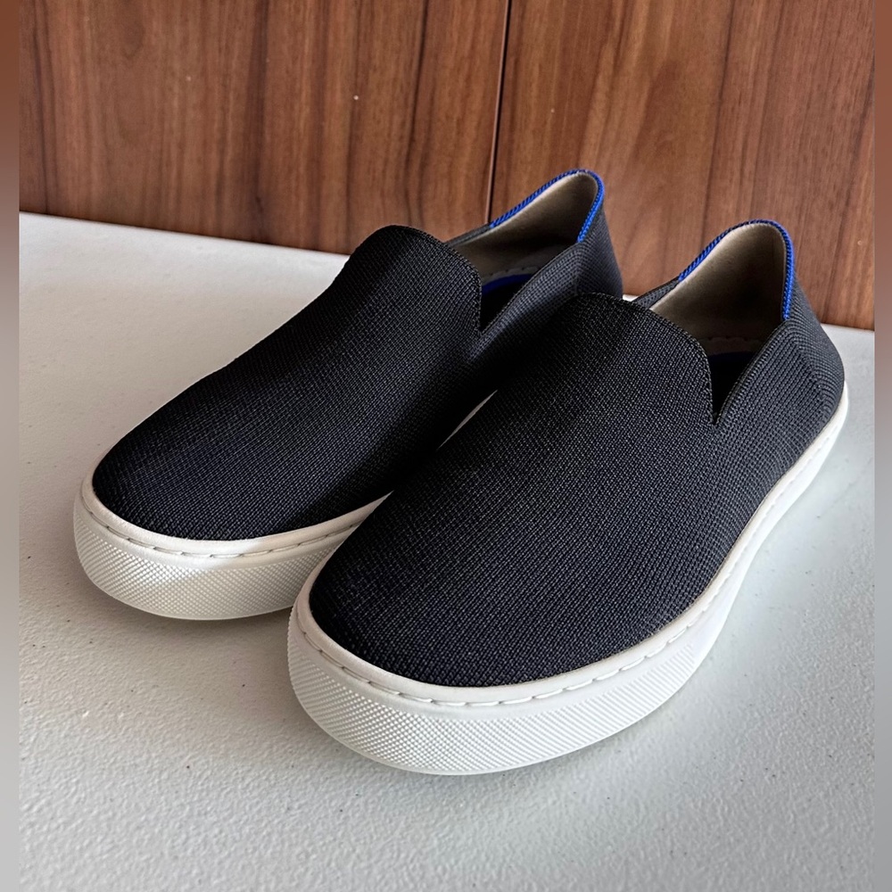 Rothy's Black Textile The Original Slip-on Sneakers Flat Knit Loafers Size 7